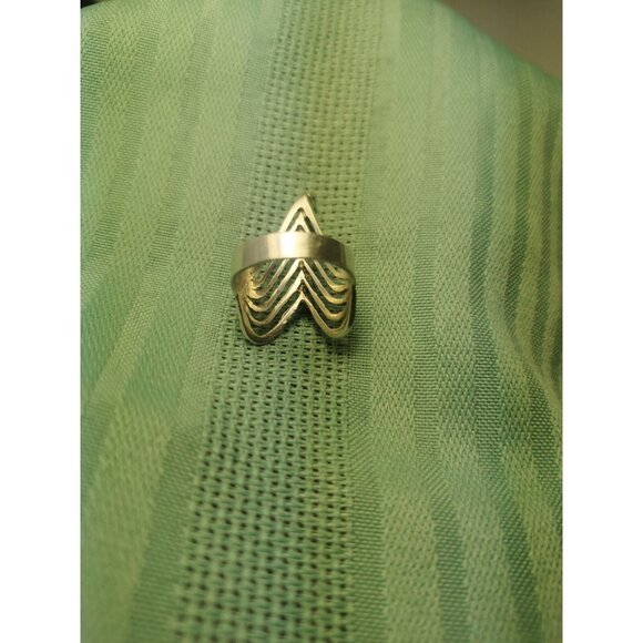 Vintage Sterling Silver 925 Multi Band Index Finger Ring w Clear Stone Accen 6.5 - Picture 6 of 9